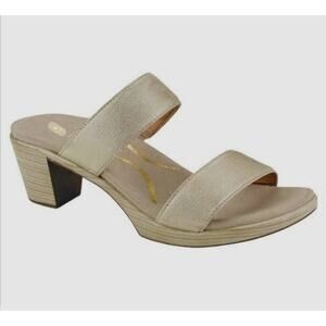 NOAT Fate Fabric Upper Platform Slide Block Heel Strappy Sandal Shoes Size 7/38
